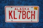 1978 Alaska Radio Operator License Plate