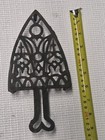 Antique Cast Iron Sad Iron Trivet  Cathedral-style Openwork Filigree Pattern