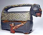 Old Yoruba Feline Container   Museum Exhibited