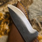 8 5  Custom Hand Made Steel Skinner Knife Laser Cut Wood Handle W sheath