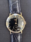 Vintage Benrus 14k Gold Dress Watch Black Dial Mechanical Wind  Just Serviced 