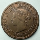 1876 H Canada Large Cent Queen Victoria Early Canadian Coin Vf Details Cleaned