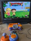 Vtech V Smile Tv Learning System Console Bundle 3 Games 2 Controllers Mic Tested
