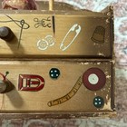 Vintage Sewing Box Cabinet Wood Wall 2 Drawers Pin Cushion Spool Holder   Supply