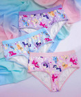 Women   s Teen My Little Pony Cute Cartoon Horse Print Low-rise Brief Panty 3pk L