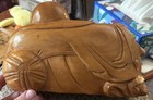 11    Wood Carved Reclining Buddha Figure
