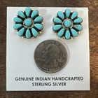 Native American Navajo Indian Cluster Post Blue Turquoise Earrings Omg Zuni  c