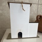 Southwestern Adobe Style Wooden Birdhouse White Rustic Cactus Hanging Bird House