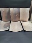 Lot Of 6 Antique Vintage Rectangular Punched Tin Ceiling Wall Tiles 4 x10 