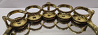 Vintage Metal Lipstick Holder On Mirrored Tray  Holds 5 Lipsticks  Gold