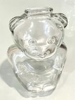 Vintage Antique Clear Glass Bear Money Coin Toy Trinket Safe Box Piggy Bank