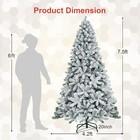 7 5ft Premium Snow Flocked Hinged Artificial Christmas Tree Unlit W  Metal Stand
