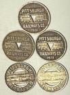 Lot Of 5 Pittsburgh Railways Company  pennsylvania  Transit Token Fare 1922