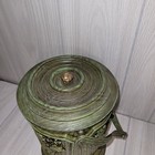 Vintage Mcm Avacado Green Faux Wood Grain Grape Motif Ice Wine Bucket