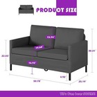 Cozy Linen Fabric Modern Small Loveseat Sofa Couch For Living Room  51  W Little