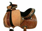 Premium Leather Brown Saddle For Barrel Racing Western Trail Horse Tack Saddle 