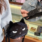 Cute Black Cat Purse For Girls  Anime Plush Bag Crossbody Small  