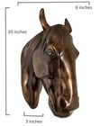 Metal Wall Mount Horse Head 10in Sculpture Statue Figurine Copper Antique Finish