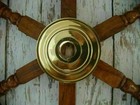 36  Brass Center Nautical Large Boat Ship Wooden Steering Wheel Wall D  cor Gift