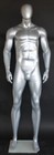 6 Ft 4 In Male Abstract Head Mannequin Athletic Body Shape Matte Silver Sfm52est
