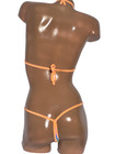 New Exotic Dancer Thong Bikini 2 Piece Set Micro -a Cup Vibrant Hibiscus Print