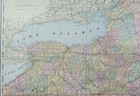 Vintage 1892 New York Map 22 x14  Old Antique Original Buffalo Rochester Albany