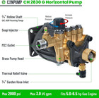 Ch 2830 G  2800 Psi   3 Us Gpm  3 4-in Shaft Pressure Washer Pump