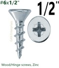 Phillips Flat Head  6 X 1 2   5 8  Or 3 4  Wood Particle Board Mdf Screws Zinc
