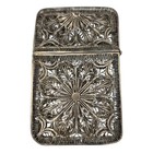 Antique Victorian Sterling Silver Filigree Hinged Calling Card Case Holder 