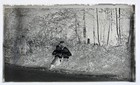 Antique Glass Plate Photo Negative -  Portrait Of A Man With Children
