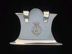 Rare Antique Silver Royal Armorial Menu Holder Royalty Cipher Crown Coat Arms Uk