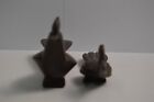 2 Vintage Ironwood Roadrunner Folk Art Carved Wooden Figurine Mcm Nice Shape