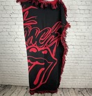 Red   Black The Rolling Stones No Filter Tour Concert Fringe Blanket Throw