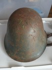 Wwii Italian Militaria Helmet 1941 Marked Green W  Leather Liner   Chinstrap