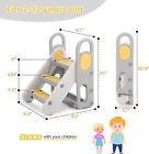 Foldable 3 Steps Stool Baby Step Ladder With Handles Adjustable Kids Step Stool