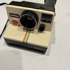 Vintage Original Polaroid Sx-70 Onestep White Rainbow Stripe Land Camera Tested