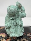 Chinese Antique Turquoise Longevity Carving W box  2 75  l  Dc042