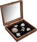 Tempered-glass Top Small Wooden Jewelry Display Case With Removable Black Luxuri