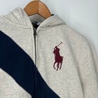 Polo Ralph Lauren Hoodie Boys Large Gray Big Pony Full Zip