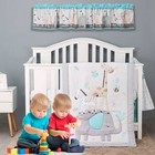 Maxpw-brandream 3 Piece Pink Grey Elephant Crib Bedding Sets For Baby Girls Nurs