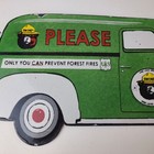 Vintage Smokey Bear Sign - Prevent Fires Service Truck Pump Porcelain Sign
