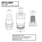 2sets Flat Face Hydraulic Quick Connect Coupler Set  1 2  Body X 1 2    Npt Thread