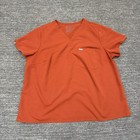 Scrubs Set Women 4xl Plus Burnt Orange Technical Top Pants Straight Leg Medical