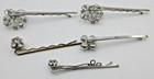 Vtg Fancy Lot Set Rhinestone Faux Pearl Gold Silver Tone Hair Jewelry Bobby Pin