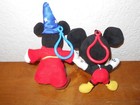 Disney Sorcerer Mickey Mouse Plush Backpack Clip Keychain Set Of 2