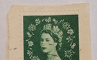 Postage Revenue 1  d Stamp   Queen Elizabeth Ii   Green   Posted   1950 s - 03