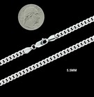 5 5mm Real 925 Solid Sterling Silver Miami Cuban Link Chain Necklace Italy