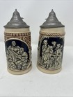 Set Of Pewter Lidded German Beer Steins  1 2 Liter