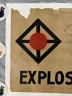 Wwi Ww1 Original War Poster Explosives National Safety Council Soldier Danger