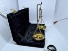 Vintage Brass Jeweler   s Balance Scale W  Weights Pocket Weight Scale